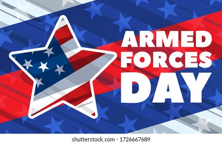 Armed Forces Day. Poster, Template, Card, Banner, Background Design. Vector EPS 10.