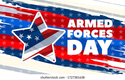 Armed Forces Day. Poster, Template, Card, Banner, Background Design. Vector EPS 10.