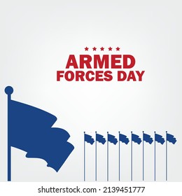 Armed forces day poster template design vector. Simple and elegant design
