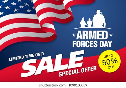 armed forces day sale banner layout design