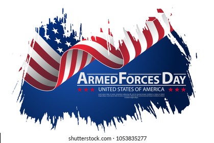 Armed forces day template poster design. Brush stroke background Armed forces day