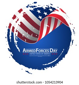 Armed forces day template poster design. Brush stroke background Armed forces day