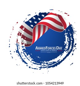 Armed forces day template poster design. Brush stroke background Armed forces day