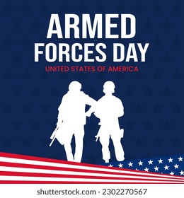 Armed Forces Day template poster illustration with soldier Icon and Vector