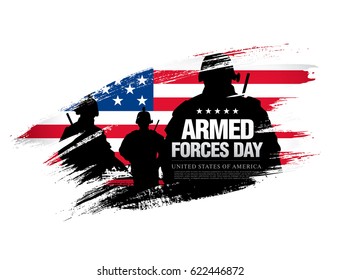 Armed forces day template poster design