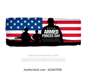 Armed forces day template poster design