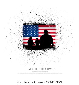 Armed forces day template poster design