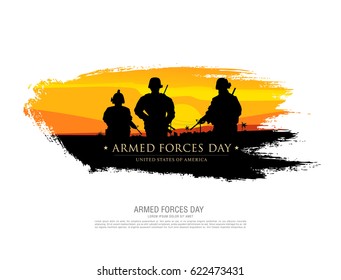 Armed forces day template poster design