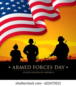 Armed forces day template poster design