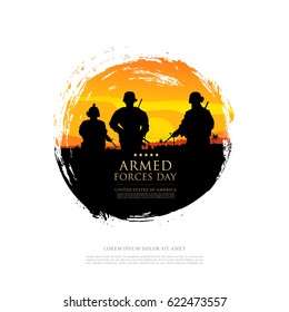 Armed forces day template poster design