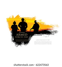 Armed forces day template poster design