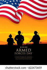 Armed forces day template poster design