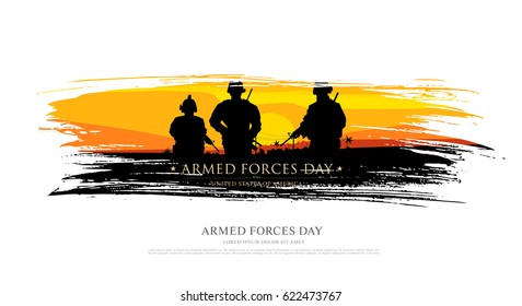 Armed forces day template poster design