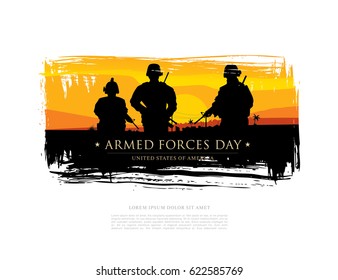 Armed forces day template poster design