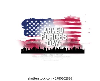 Armed forces day template, with soldier silhouette background design