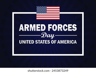 Armed Forces Day. United States of America. Holiday concept. Template for background, banner, card, poster with text inscription. Vector illustration.