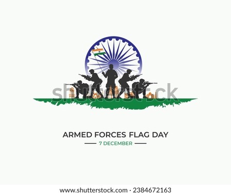 Armed Forces Flag Day. December 7. Holiday concept. Indian Army Day. Template for background With banner, poster and card. Vector illustration.