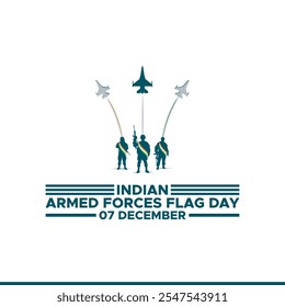 Día de la Bandera de las Fuerzas Armadas de la India Diseño de la Ilustración vectorial, Día de la Bandera de las Fuerzas Armadas de la India, 7 de diciembre