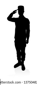 Armed forces high quality detailed silhouette of military army soldier