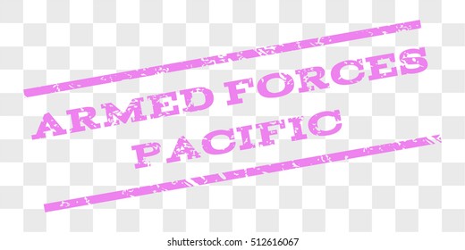 Armed Forces Pacific watermark stamp. Text caption between parallel lines with grunge design style. Rubber seal stamp with dirty texture.