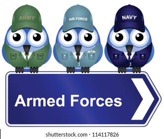 Armed Forces Sign isolated on white background