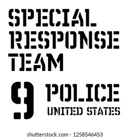 Armed forces stencil sign collection. Black on white background.