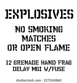 Armed forces stencil sign collection. Black on white background.