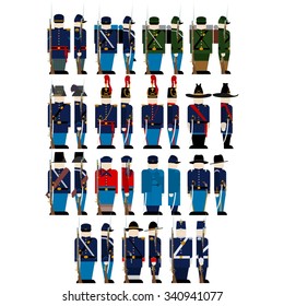 The Armed Forces of the Union army in the Civil War the United States. The illustration on a white background.
