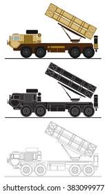 armed forces unit. air-defense system image for infographics. vector illustration