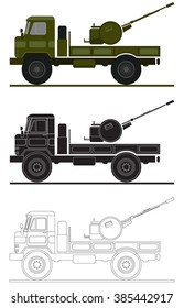 armed forces unit. air-defense system image for infographic. vector illustration