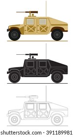 armed forces unit. army vehicle image for infographics. vector illustration 2