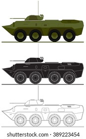 armed forces unit. combat vehicle image for infographics. vector illustration