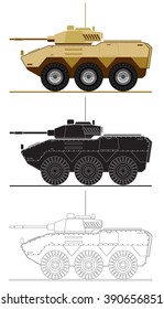 armed forces unit. combat vehicle image for infographics. vector illustration 3