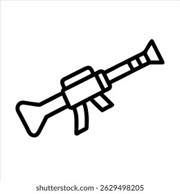 Bewaffnete Waffe Objekt Symbol Design schwarz-weiß mit fett Umriss 