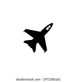 Armed Jet Fighter, Flight War Plane. Flat Vector Icon illustration. Simple black symbol on white background. Armed Jet Fighter, Flight War Plane sign design template for web and mobile UI element.