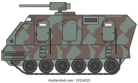 armed military transporter - vector