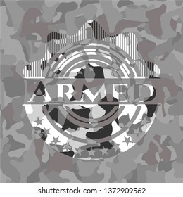 Armed on grey camo pattern