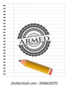 Armed pencil effect. Vector Illustration. Detailed. 