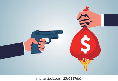 armed robbery with money bag in hand and loss of gold coins