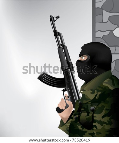 armed soldier illustration