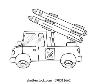 armed vehicles missile doodle