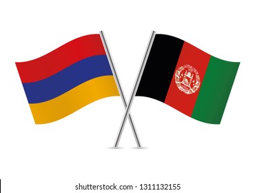 Armenia and Afganistan flags. Vector illustration.