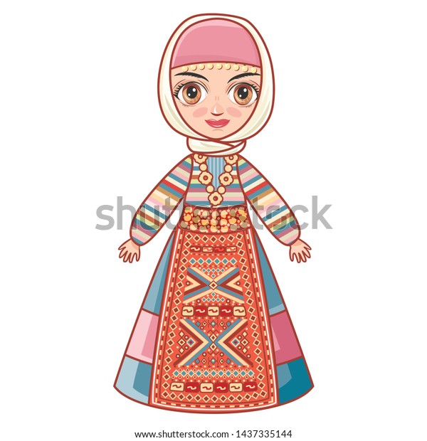 Armenia. Armenian ethnic\
European folk costume for girl. Armenian doll in clothes. Armenians\
taraz. 