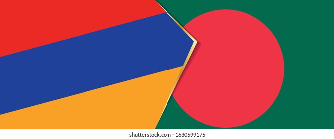 Armenia and Bangladesh flags, two vector flags symbol of relationship or confrontation.