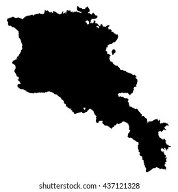 Armenia black map on white background vector