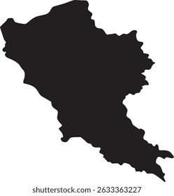 Armenia mapa negro silueta estilo Vector con fondo blanco