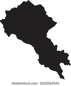 Armenia mapa negro silueta estilo Vector con fondo blanco