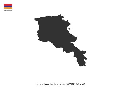 Armenia Black Shadow Map Isolated On Stock Vector (Royalty Free ...