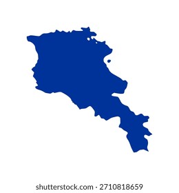 Mapa azul de Armenia. Armenia mapa Vector. Mapa de Armenia sobre fondo blanco para materiales educativos, infografías, presentaciones, visualización de datos, gráficos de viajes y proyectos de mapeo digital