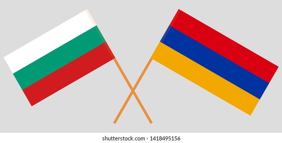 Armenia and Bulgaria. Armenian and Bulgarian flags